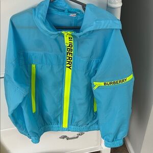 Burberry Aqua Jacket with Neon Yellow Details